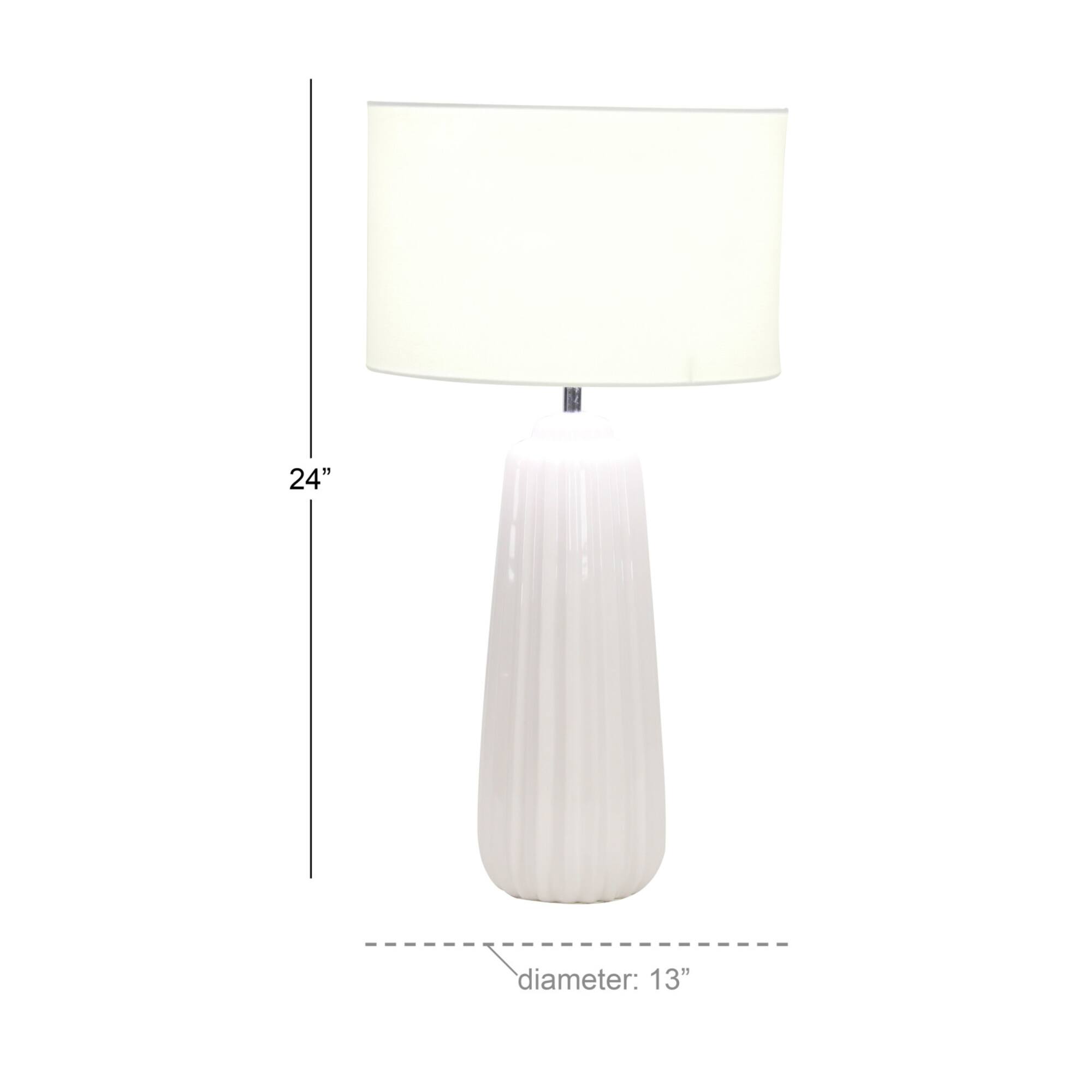 24" White Stone Traditional Table Lamp
